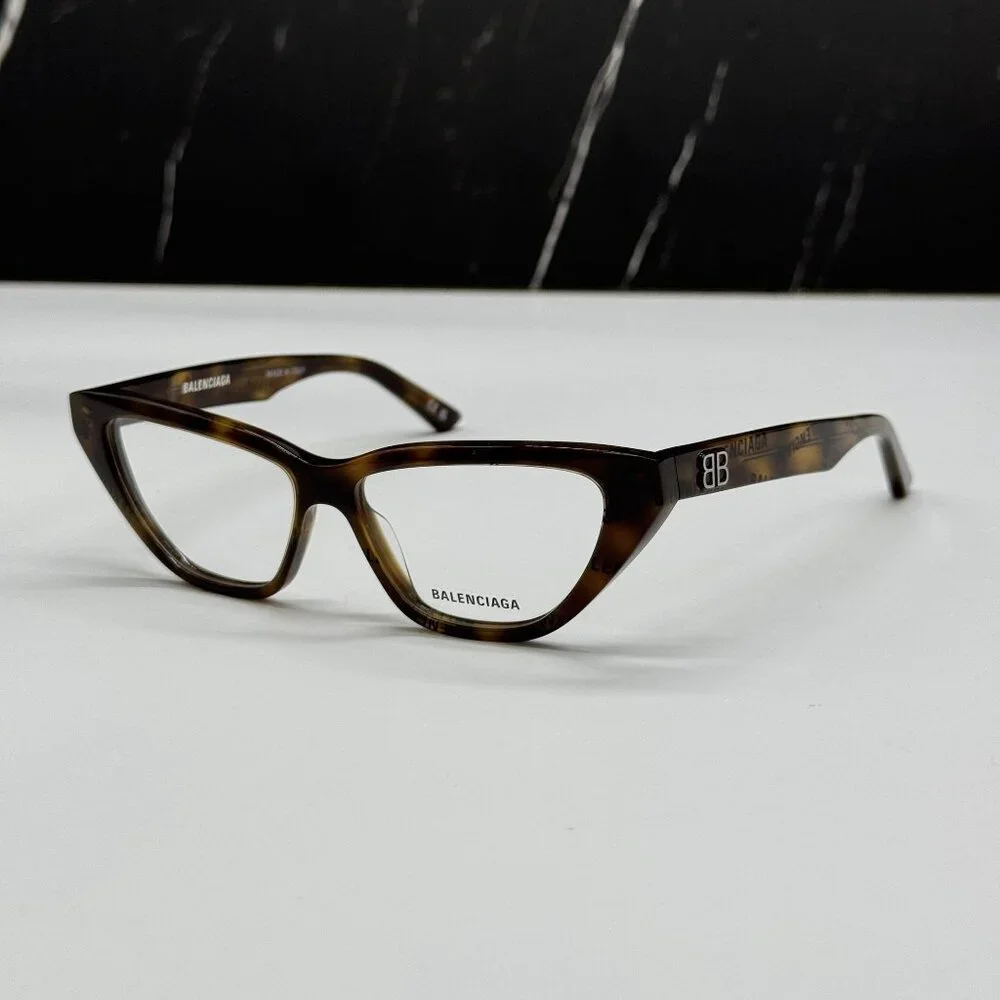 NEW BALENCIAGA BB0128O 005 CAT EYE DARK HAVANA WOMEN EYEGLASSES BALENCIAGA